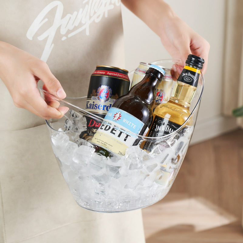 Ice Bucket Wine Bucket,Clear Acrylic 4 Liter Plastic Tub for Drinks and Parties, Food Grade, Perfect for Wine, Champagne or Beer Bottles