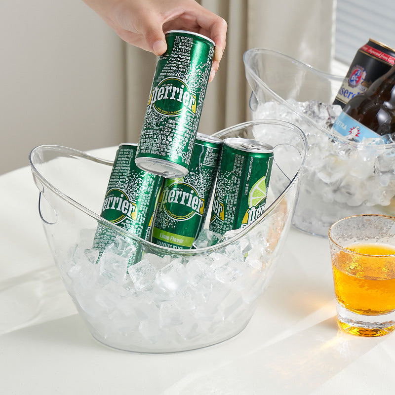 Ice Bucket Wine Bucket,Clear Acrylic 4 Liter Plastic Tub for Drinks and Parties, Food Grade, Perfect for Wine, Champagne or Beer Bottles