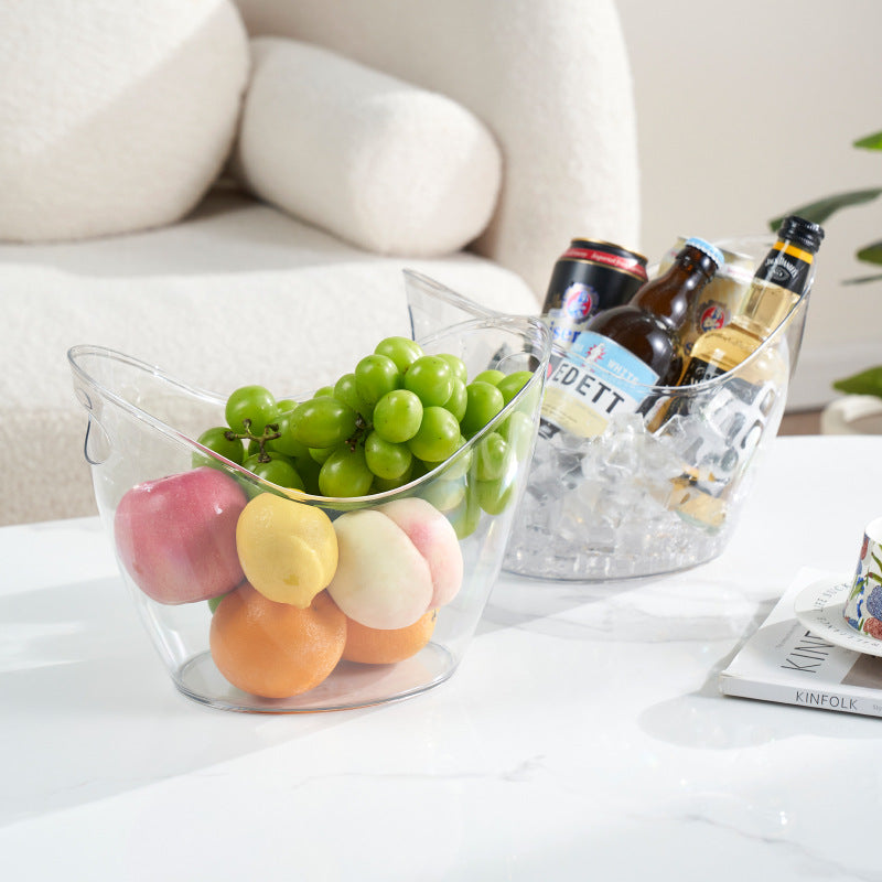 Ice Bucket Wine Bucket,Clear Acrylic 4 Liter Plastic Tub for Drinks and Parties, Food Grade, Perfect for Wine, Champagne or Beer Bottles